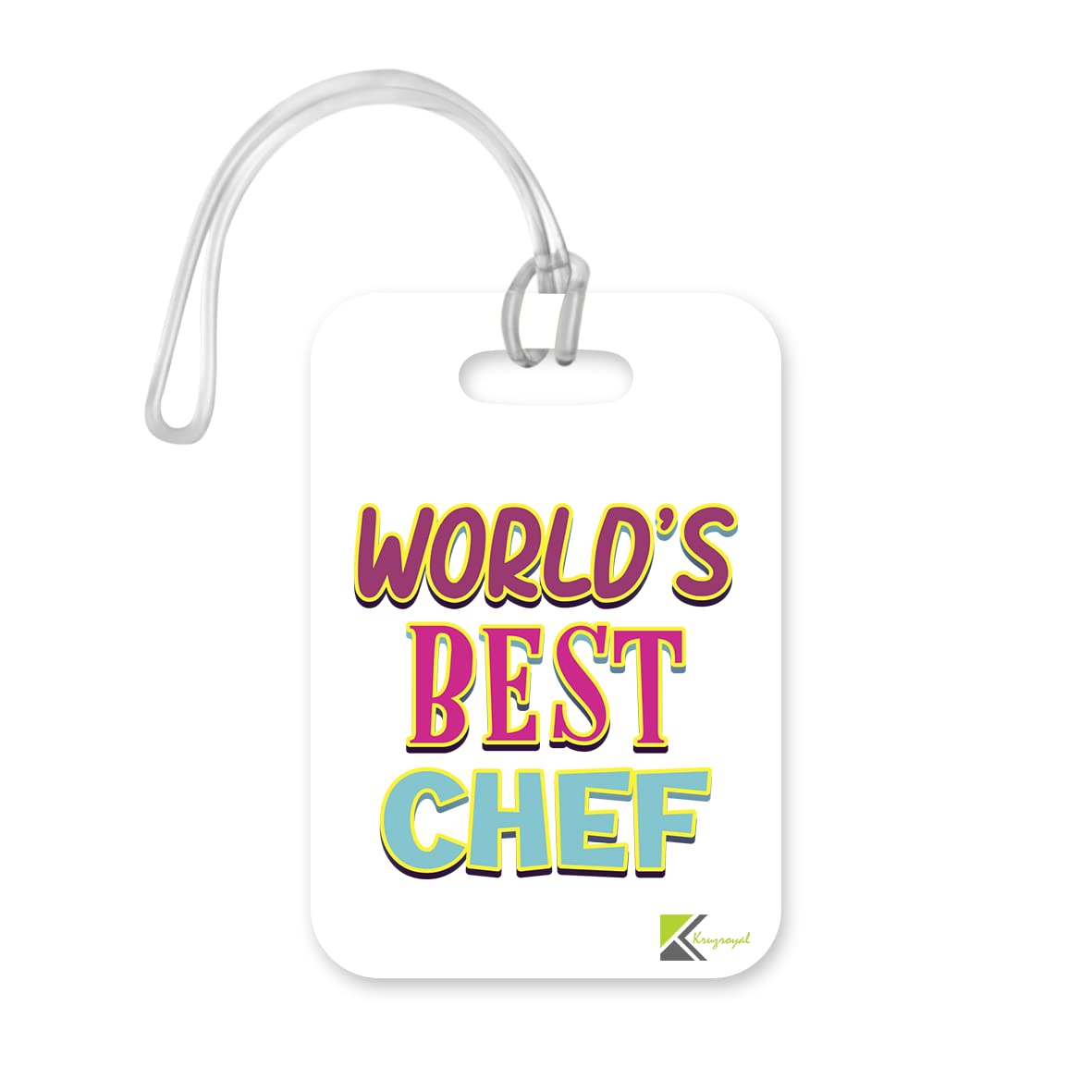 LT460 World's Best Chef Novelty Funny Unique Designer Gift, Suitcase, Glossy Plastic Luggage Tag for Chef