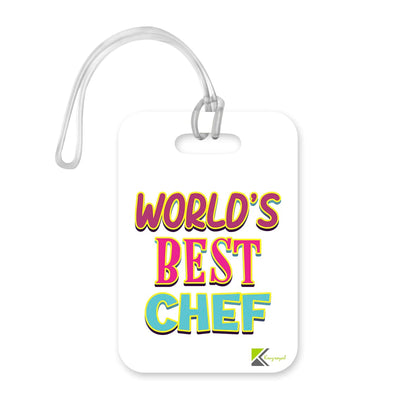 LT460 World's Best Chef Novelty Funny Unique Designer Gift, Suitcase, Glossy Plastic Luggage Tag for Chef