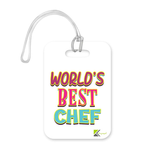 LT460 World's Best Chef Novelty Funny Unique Designer Gift, Suitcase, Glossy Plastic Luggage Tag for Chef