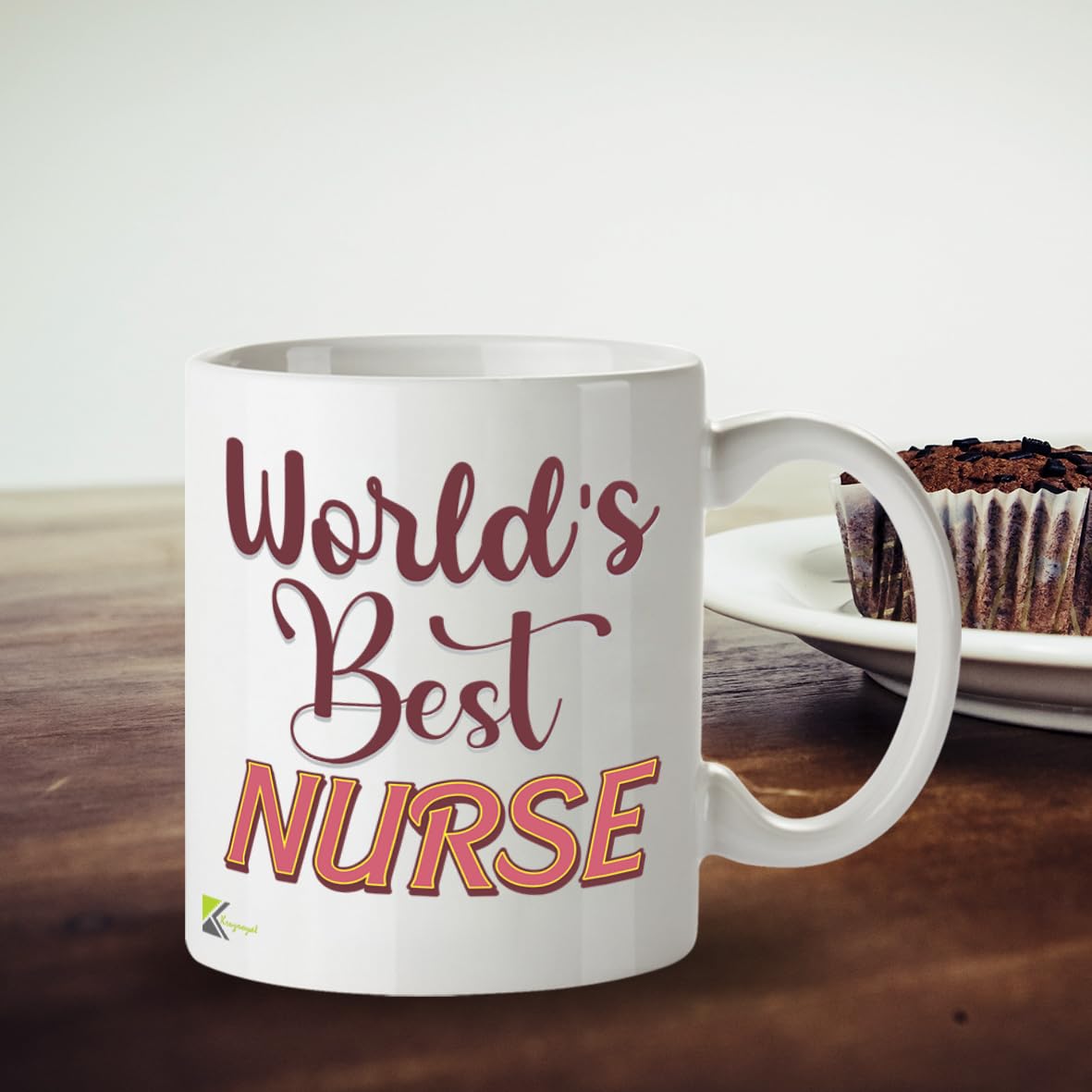 Kruzroyal DZ849 World's Best Nurse Mug 11oz - White Ceramic Cup for NHS Staff, Student, Midwife - Ideal Thank You, Graduation or Retirement Present