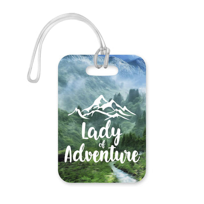 LT151 Lady of Adventure Novelty Funny Unique Designer Gift Glossy Plastic Suitcase Luggage Tag