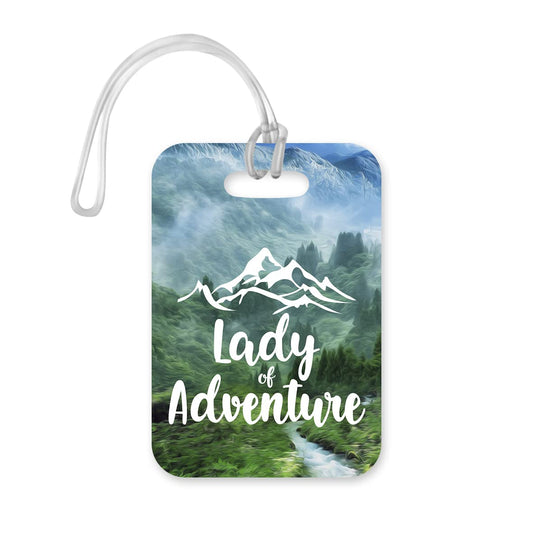 LT151 Lady of Adventure Novelty Funny Unique Designer Gift Glossy Plastic Suitcase Luggage Tag