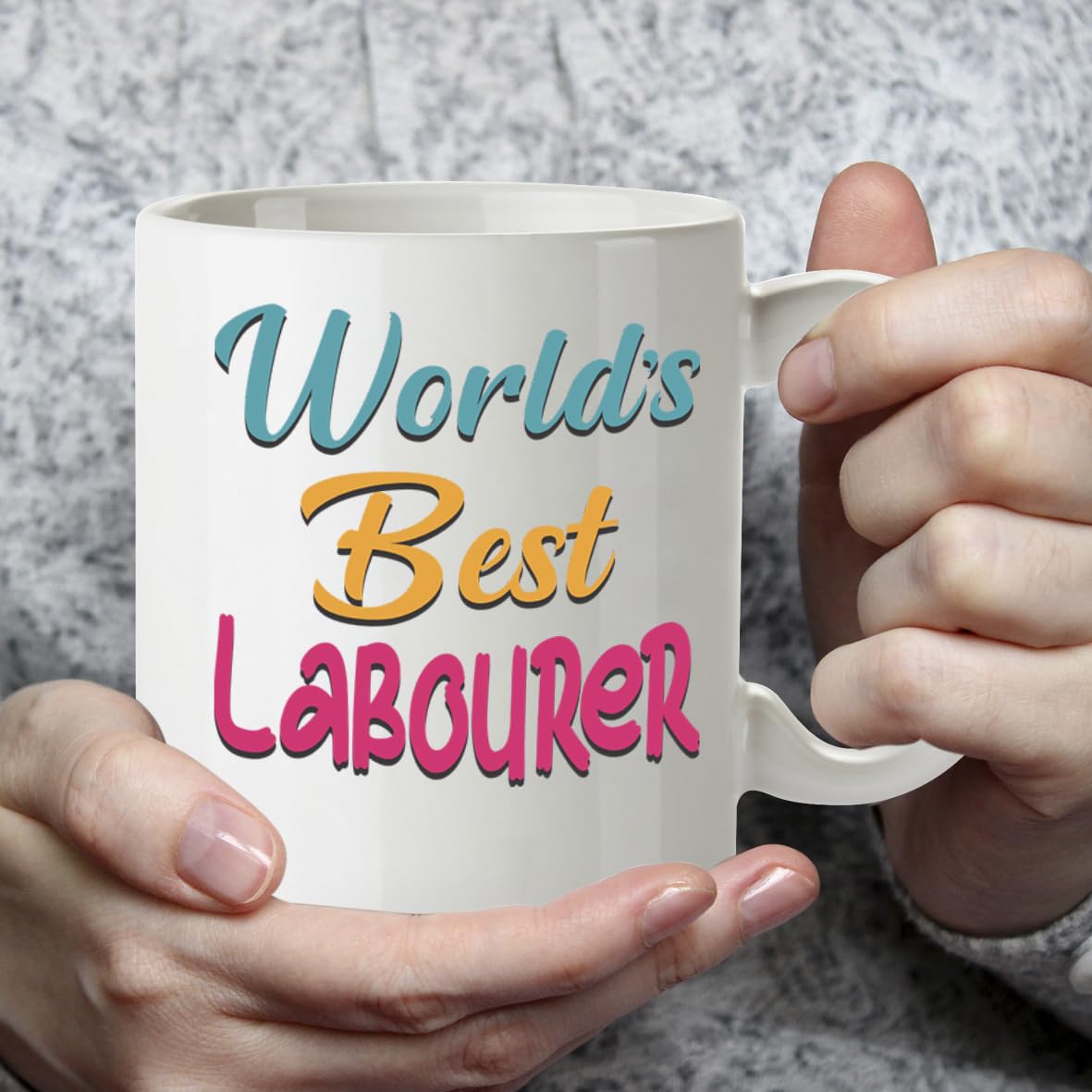 Kruzroyal DZ873 World's Best Labourer Mug 11oz - White Ceramic Cup for Builder, Construction Worker - Funny Birthday, Father's Day, Thank You Present