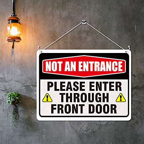 Kruzroyal MP403 Not An Entrance : Please enter through front door Funny Novelty Retro Vintage Metal Wall Sign Plaque 20cm x 15cm