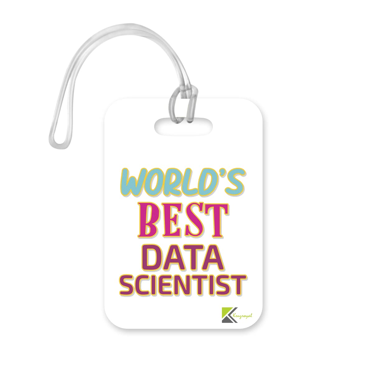 LT491 World's Best Data Scientist Novelty Funny Unique Designer Gift, Suitcase, Glossy Plastic Luggage Tag for Data Scientist