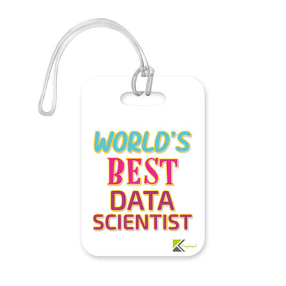 LT491 World's Best Data Scientist Novelty Funny Unique Designer Gift, Suitcase, Glossy Plastic Luggage Tag for Data Scientist