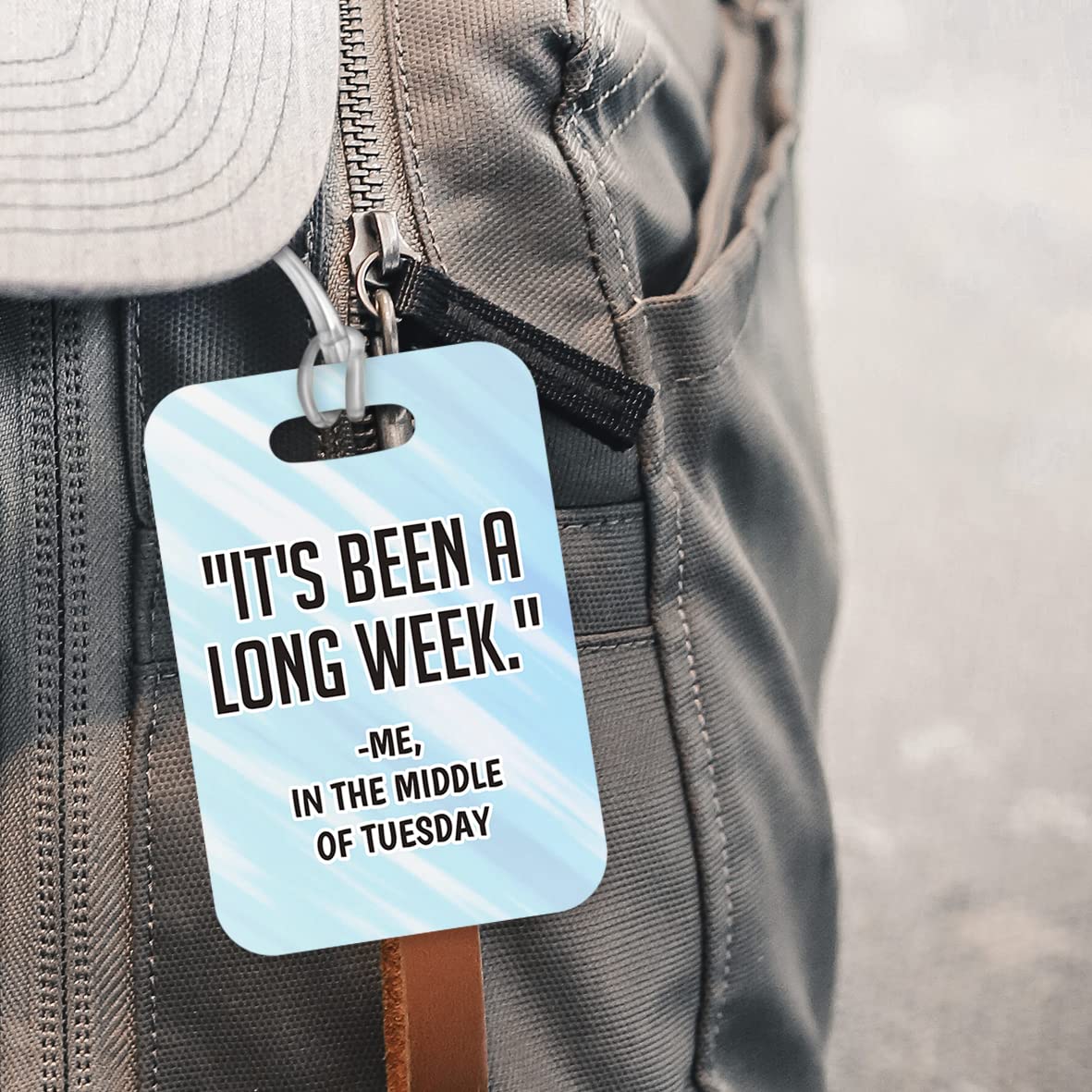 LT236 "It's Been a Long Week." - Me, in The Middle of Tuesday Novelty Funny Unique Designer Gift Glossy Plastic Suitcase Luggage Tag