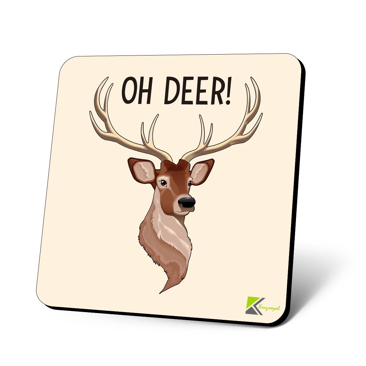 CS1087 Oh Deer! Novelty Funny Coffee Tea Drink Christmas Gift Glossy MDF Wooden Coaster