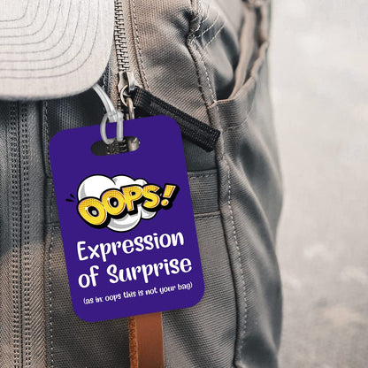 LT004 OOPS! Expression of Surprise (as in : oops This is not Your Bag) Novelty Funny Unique Designer Gift Glossy Plastic Suitcase Luggage Tag