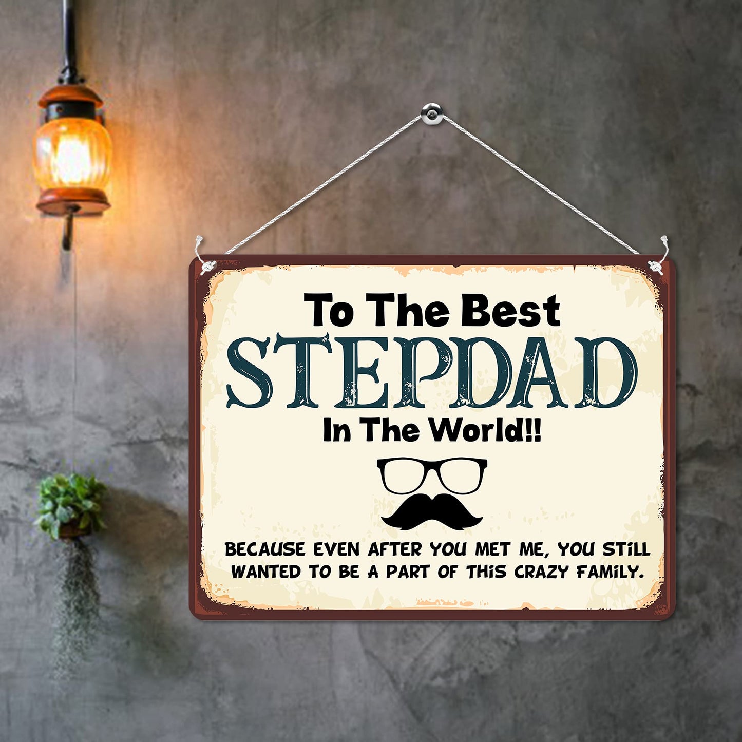 Kruzroyal MP108 To the best STEPDAD in the world !! Funny Novelty Retro Vintage Metal Wall Sign Plaque 20cm x 15cm