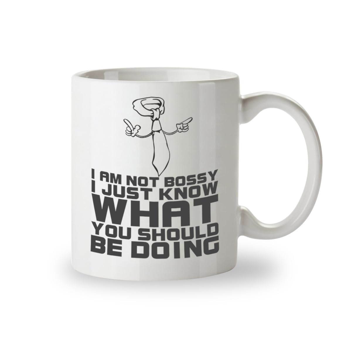 Kruzroyal Funny Boss Mug – I'm Not Bossy, I Just Know What You Should Be Doing – Novelty Ceramic Coffee Cup Gift for Office, Boss, Colleague, Family, Dishwasher & Microwave Safe, 325ml, White