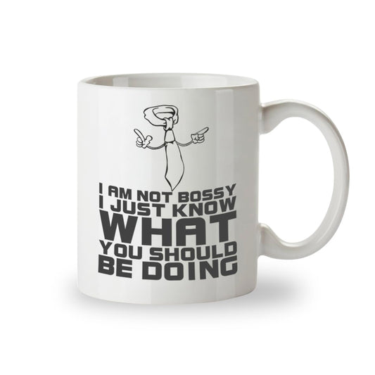 Kruzroyal Funny Boss Mug – I'm Not Bossy, I Just Know What You Should Be Doing – Novelty Ceramic Coffee Cup Gift for Office, Boss, Colleague, Family, Dishwasher & Microwave Safe, 325ml, White