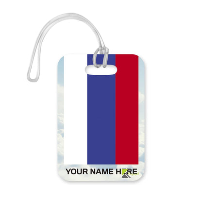 PLT275 Personalised Name with Russia Flag Novelty Funny Unique Designer Gift Glossy Plastic Suitcase Luggage Tag