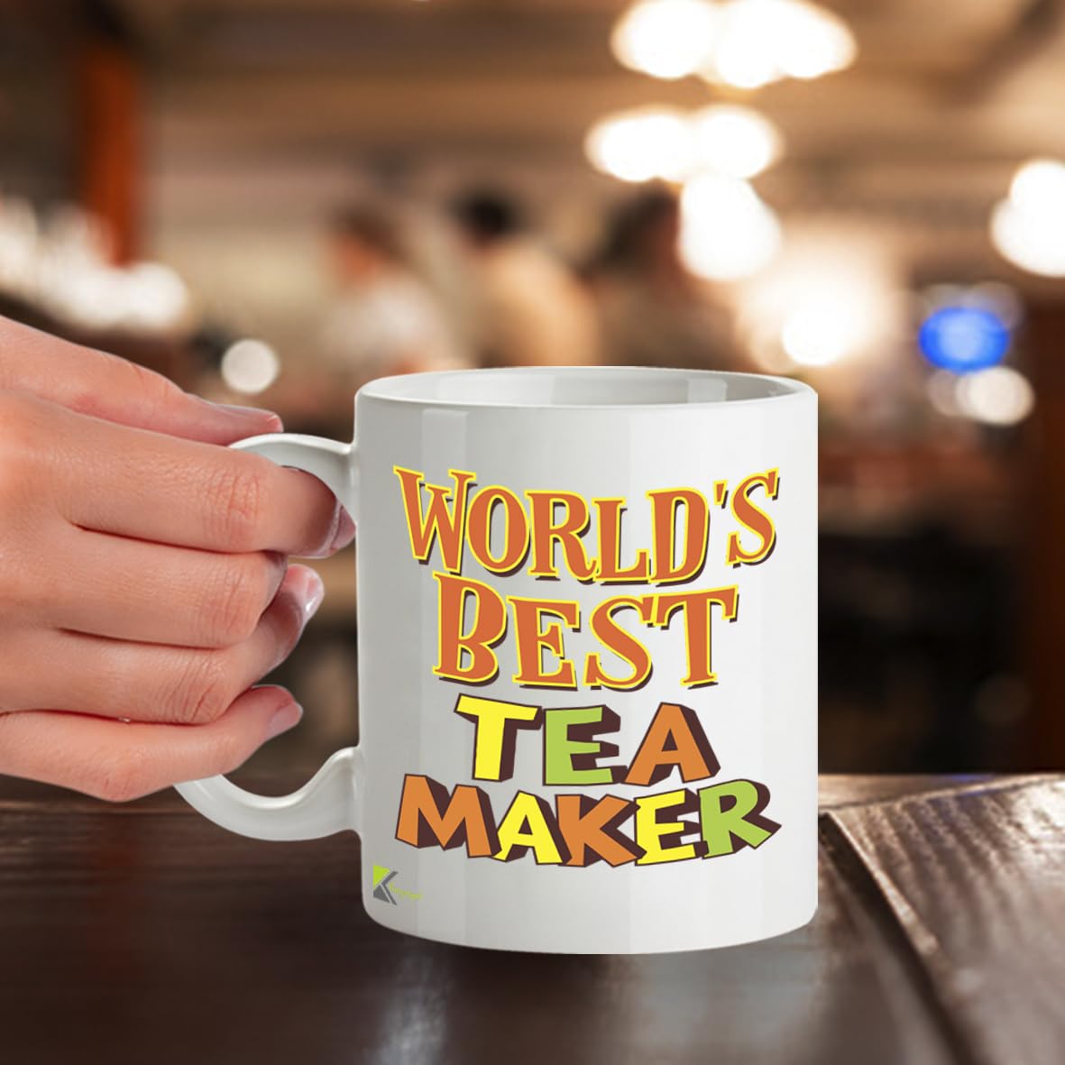 Kruzroyal DZ828 World's Best Tea Maker Mug 11oz - White Ceramic Cup for a Perfect Brew - Funny Birthday, Office Thank You Gift for Colleague, Friend