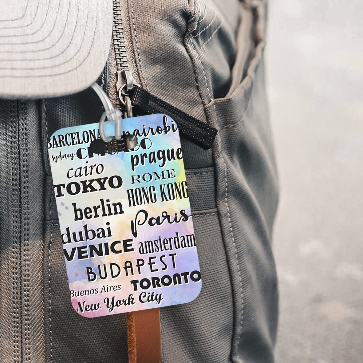 LT165 Traveller/Cities Countries Travelled Novelty Funny Unique Designer Gift Glossy Plastic Suitcase Luggage Tag
