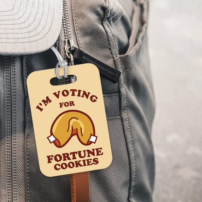 LT031 I'm Voting for Fortune Cookies Novelty Funny Unique Designer Gift Glossy Plastic Suitcase Luggage Tag