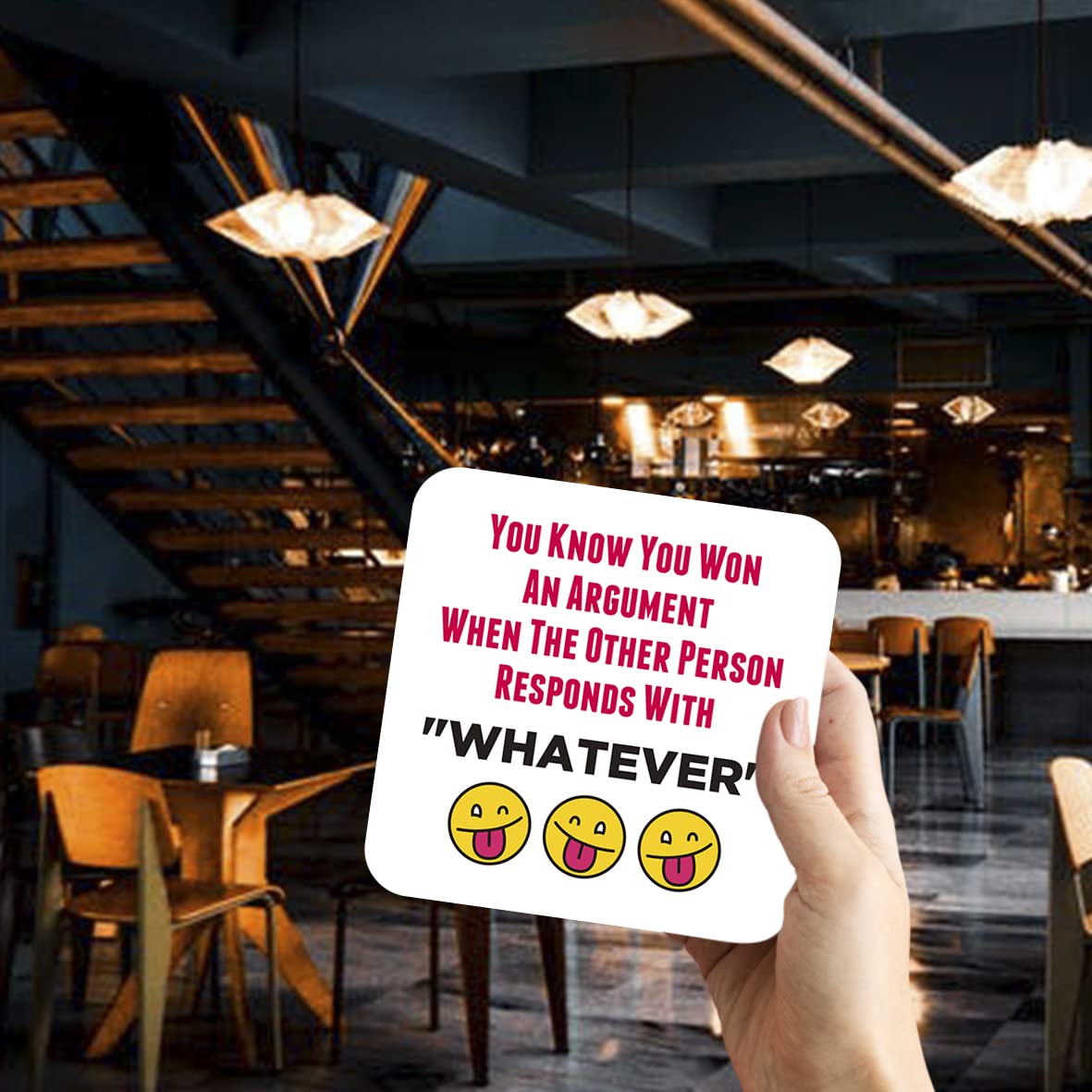 CS553 You Know You Won an Argument When The Other Person responds with "Whatever" Novelty Funny Coffee Tea Drink Gift Glossy MDF Wooden Coaster