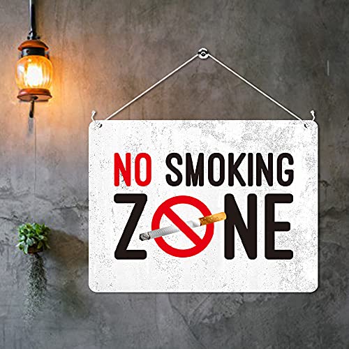 Kruzroyal MP443 No Smoking Zone Funny Novelty Retro Vintage Metal Wall Sign Plaque 20cm x 15cm