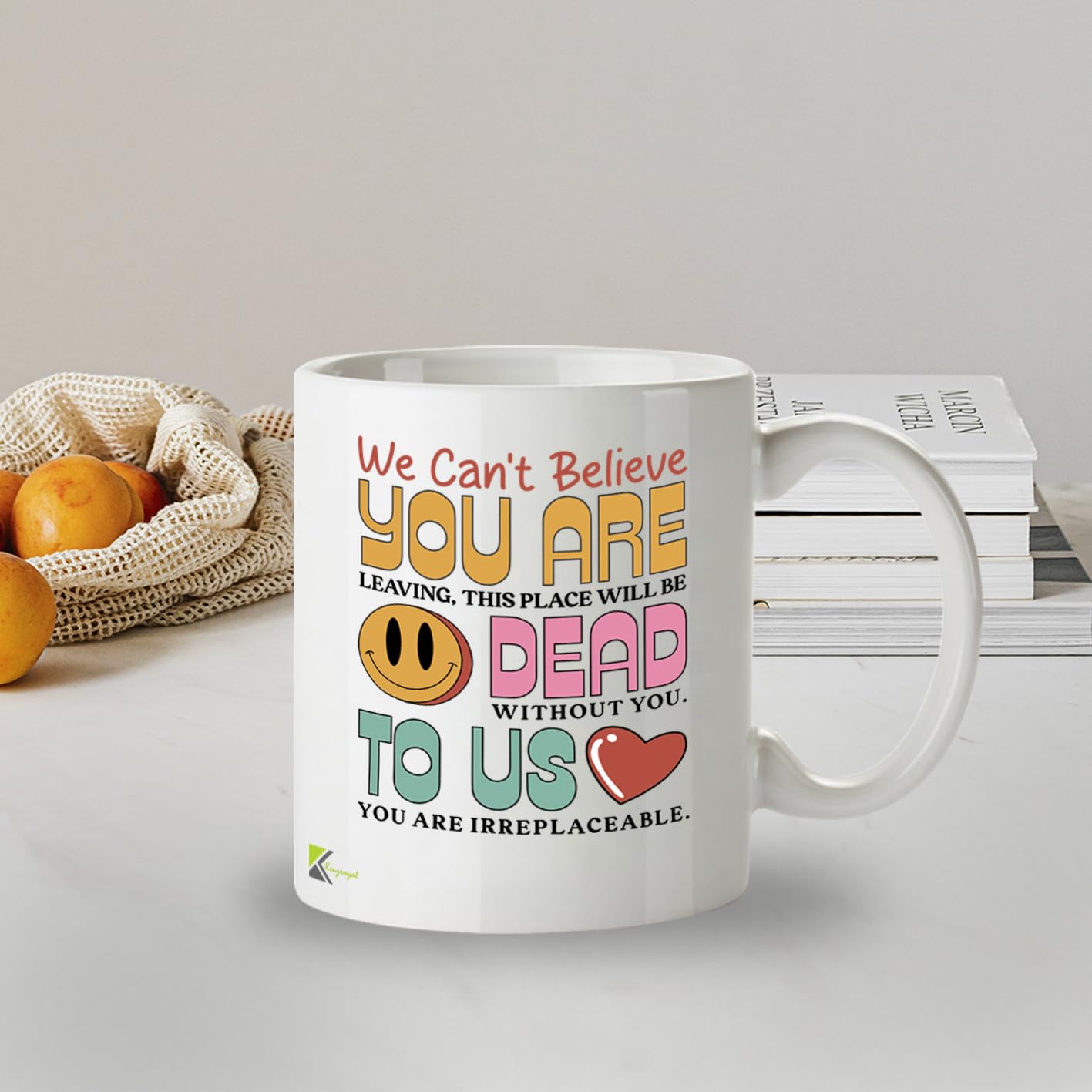 Funny Coworker Leaving Gift Mug, You are Dead to Us Sarcastic Design, Novelty Farewell Present for Colleague, Boss or Friend, White Ceramic Coffee Cup, 11 oz