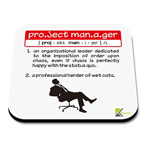CS093 Project Manager DefinitionNovelty Funny Coffee Tea Drink Gift Glossy MDF Wooden Coaster