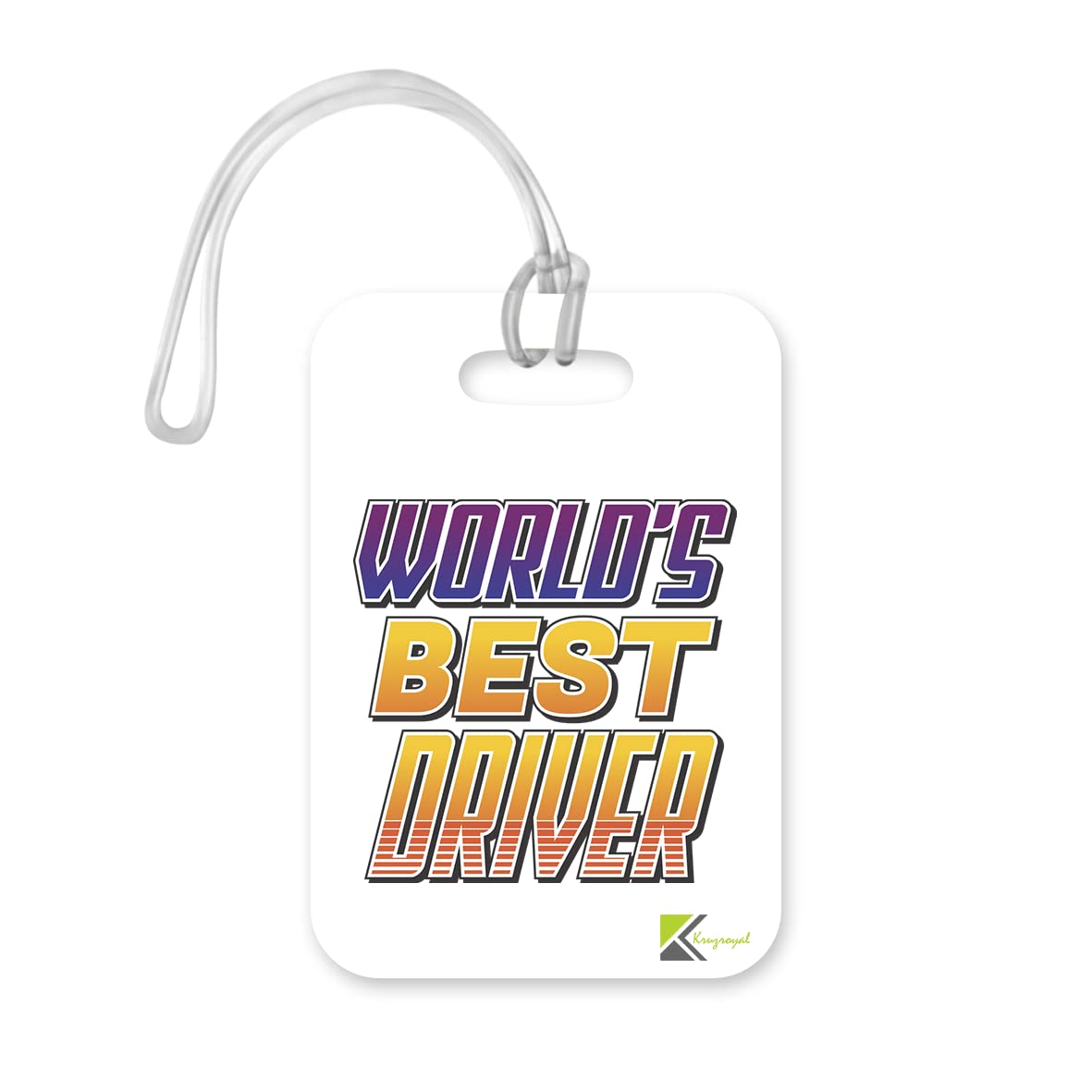 LT409 World's Best Driver Novelty Funny Unique Designer Gift, Suitcase, Glossy Plastic Luggage Tag for Driver