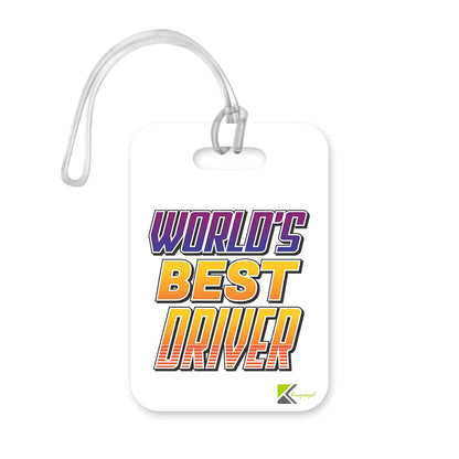LT409 World's Best Driver Novelty Funny Unique Designer Gift, Suitcase, Glossy Plastic Luggage Tag for Driver