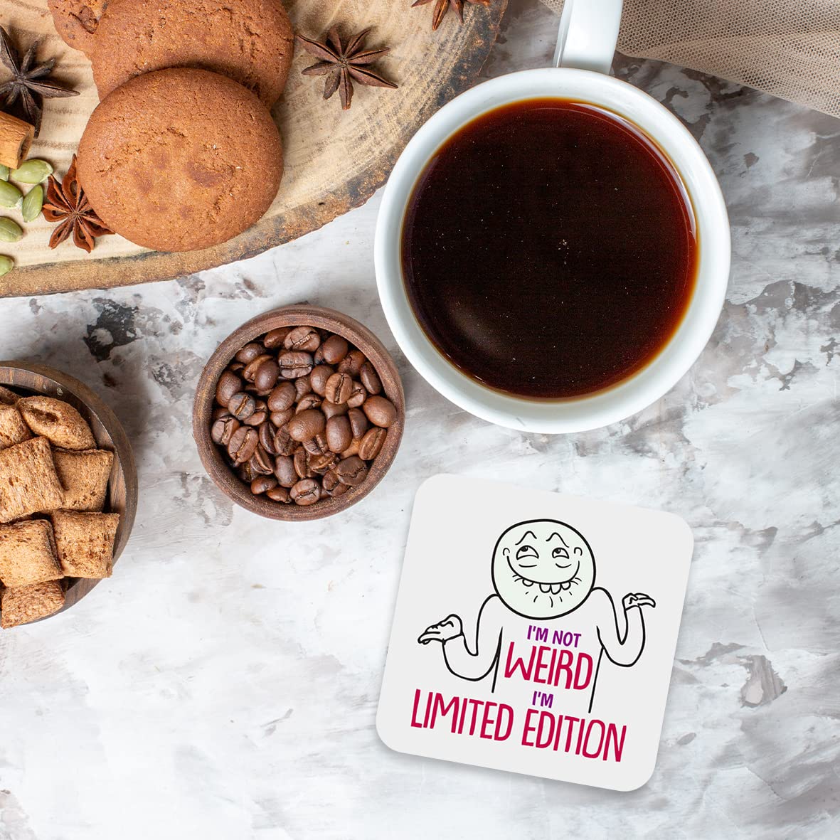CS675 I'm not Weird I'm Limited Edition Novelty Funny Coffee Tea Drink Gift Glossy MDF Wooden Coaster
