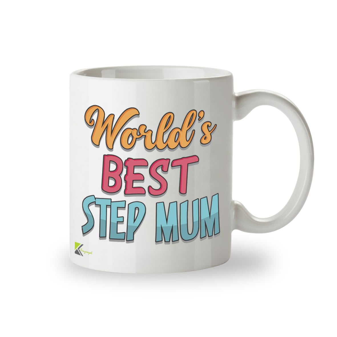 Kruzroyal DZ819 World's Best Step Mum Mug 11oz - White Ceramic Coffee & Tea Cup for Stepmum, Bonus Mum - Birthday or Mother's Day Present for Her