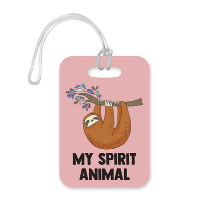 LT005 My Spirit Animal (Sloth) Novelty Funny Unique Designer Gift Glossy Plastic Suitcase Luggage Tag