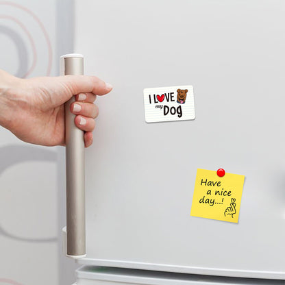 Kruzroyal FM137 I LOVE MY DOG Novelty Funny Gift Idea Glossy Rectangle Metal Fridge Magnet