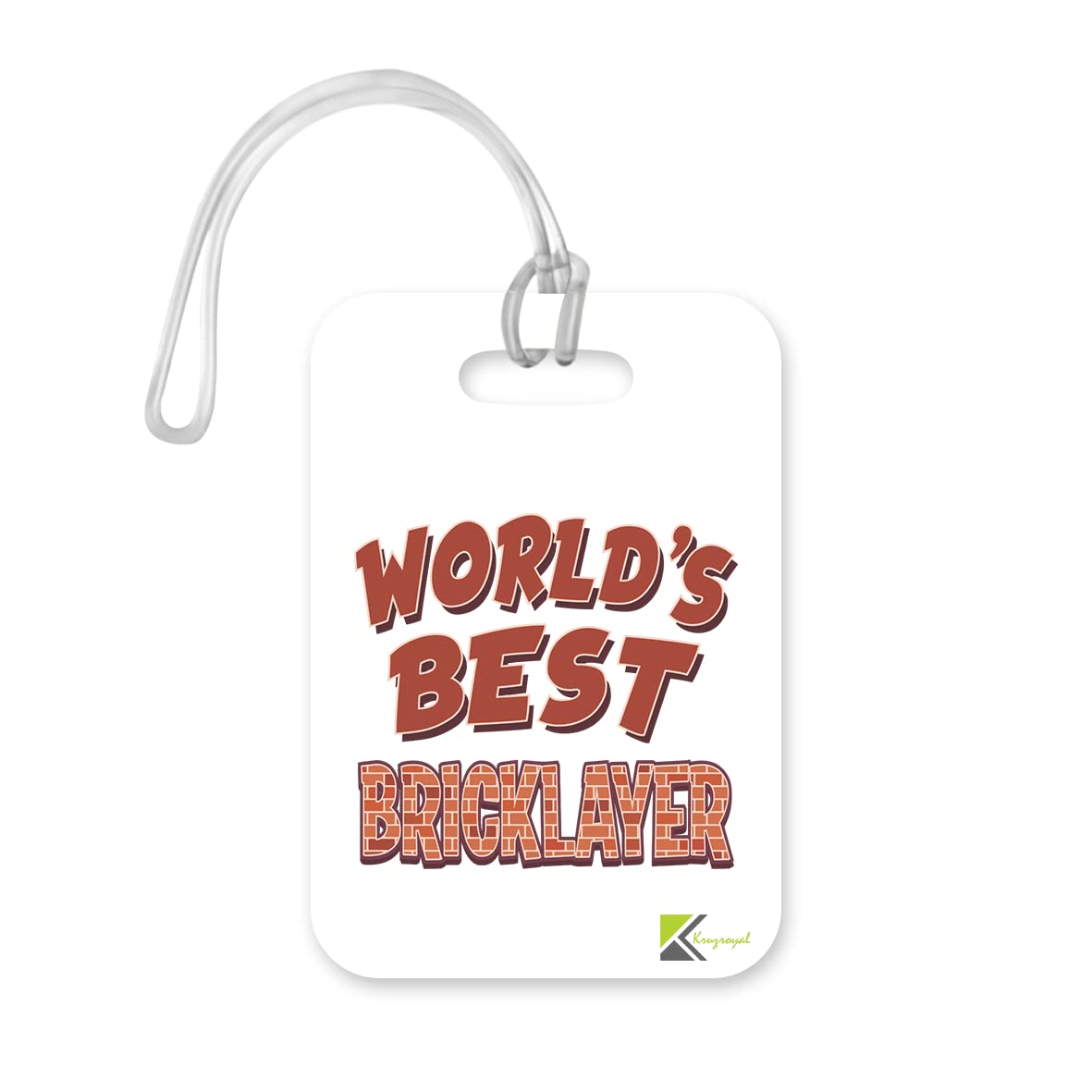 LT443 World's Best Bricklayer Novelty Funny Unique Designer Gift, Suitcase, Glossy Plastic Luggage Tag for Bricklayer