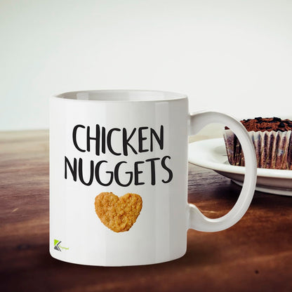 Kruzroyal DZ650 Chicken Nuggets Funny Novelty Great Gift Idea Coffee Tea Ceramic Mug