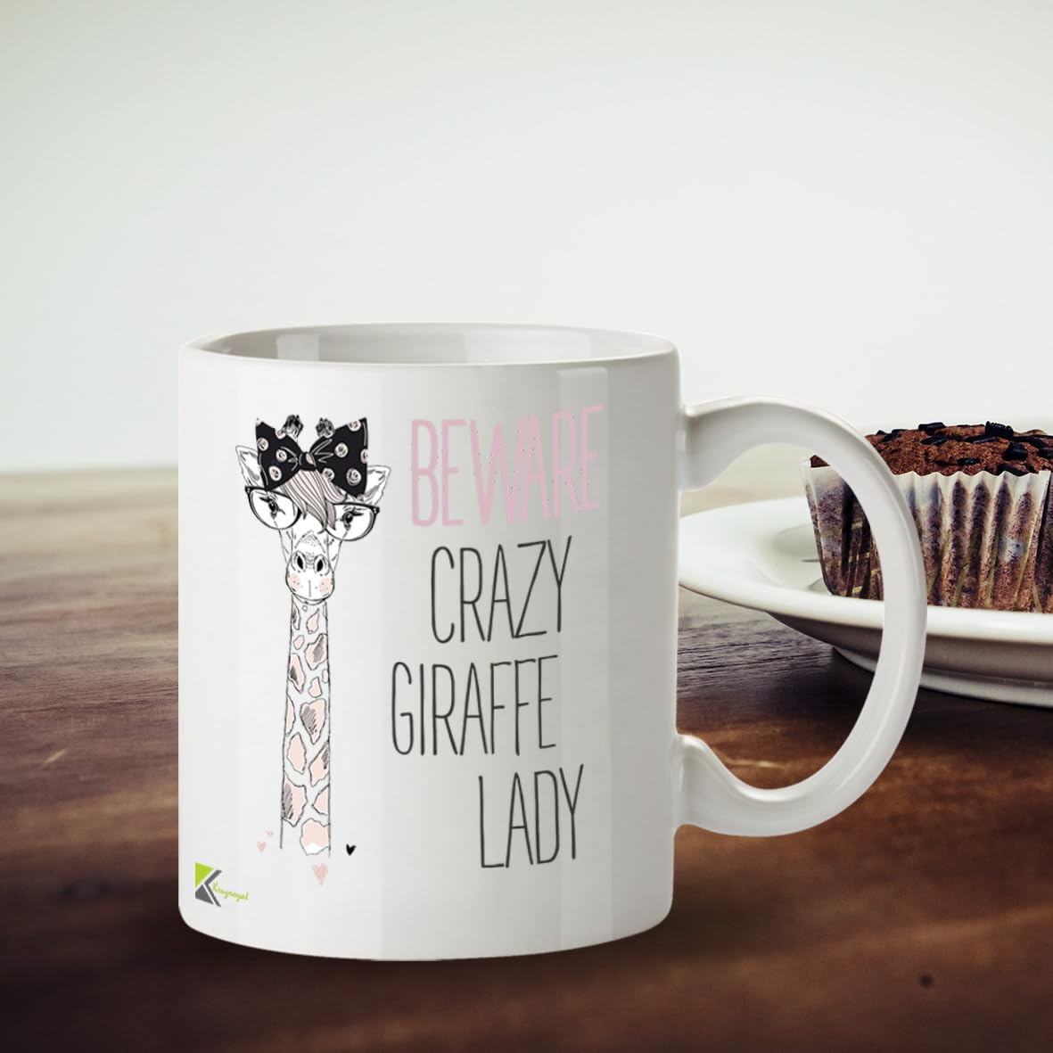 Kruzroyal DZ287 Beware Crazy Giraffe Lady Funny Novelty Great Gift Idea Coffee Tea Mug