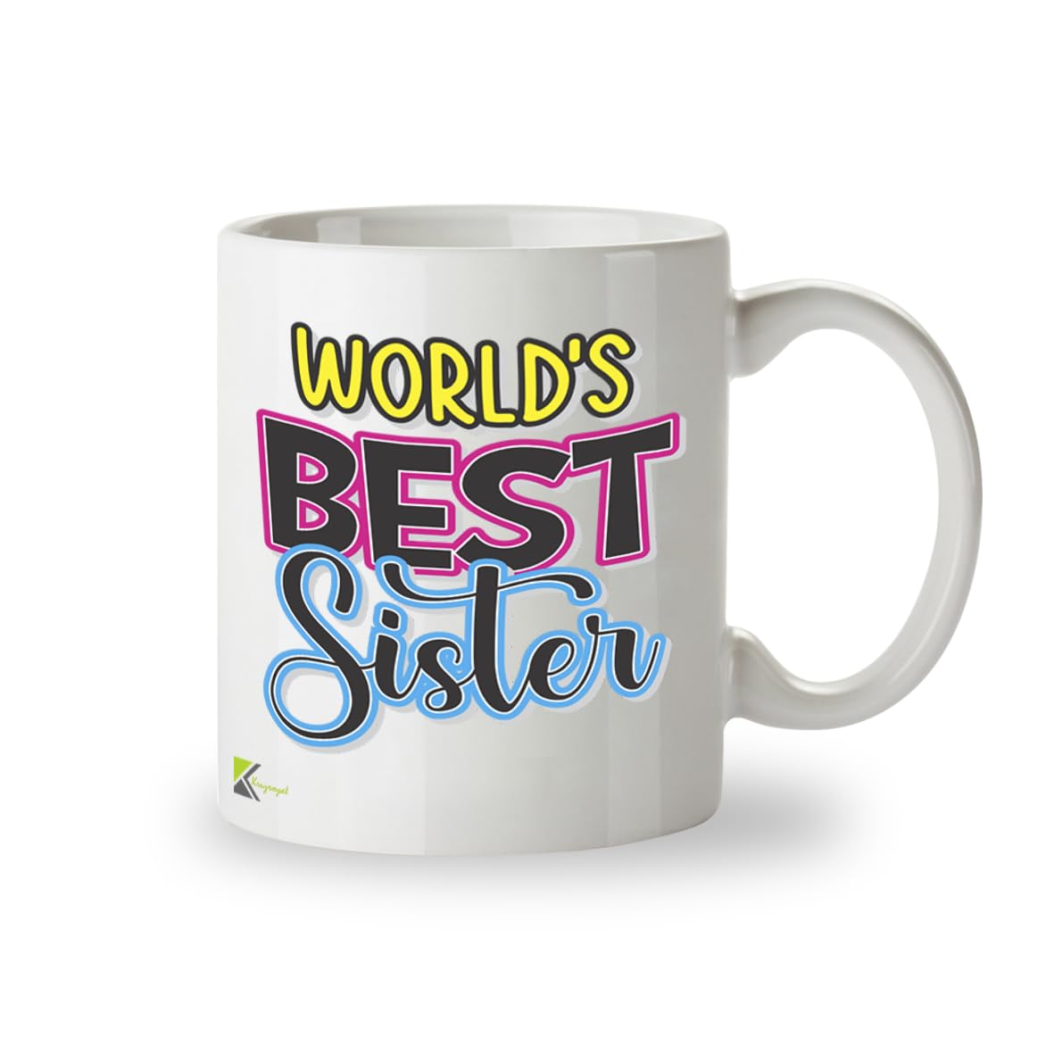Kruzroyal DZ815 World's Best Sister Mug 11oz - Funny Gift for Her from Sister or Brother, Novelty Coffee Cup for Big & Little Sis
