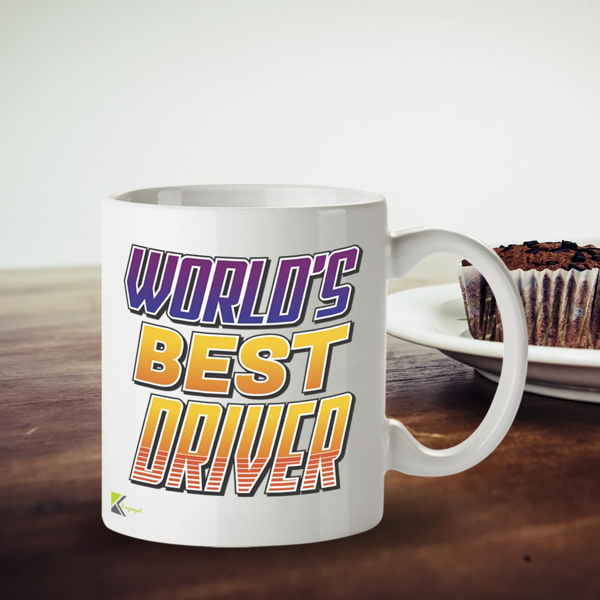Kruzroyal DZ809 World's Best Driver Coffee Mug 11oz - Funny Gifts for Dad Men Truck Bus Delivery Driver - Thank You Appreciation Novelty Cup for Birthday Christmas