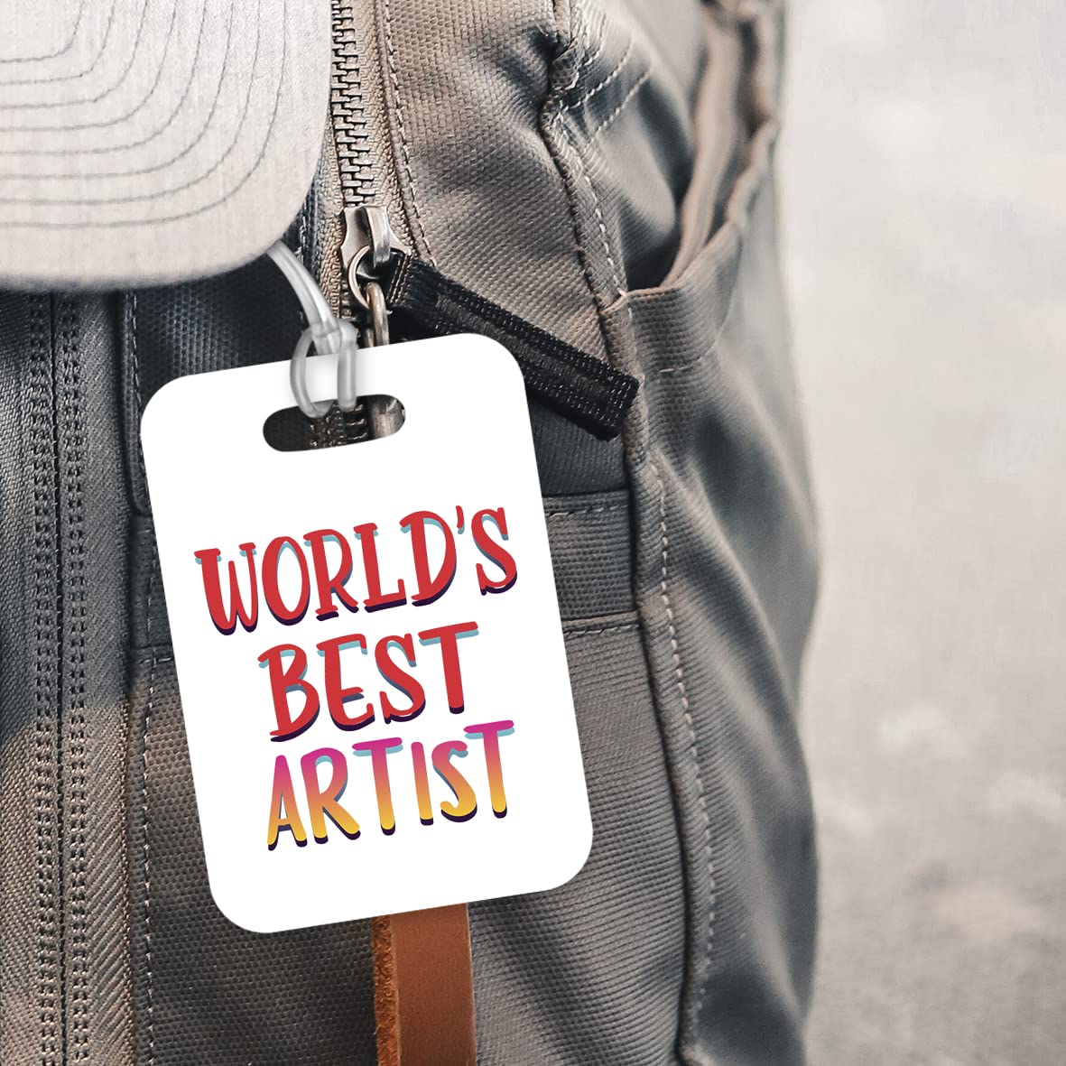 LT464 World's Best Artist Novelty Funny Unique Designer Gift, Suitcase, Glossy Plastic Luggage Tag for Artist