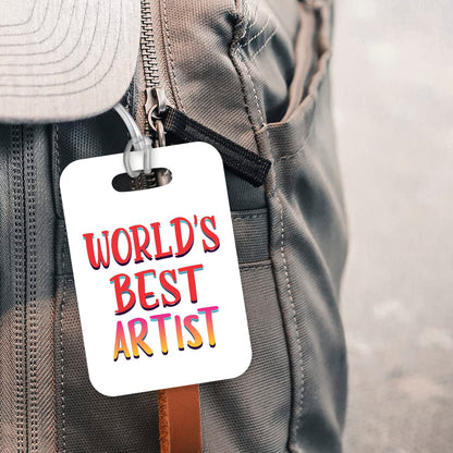 LT464 World's Best Artist Novelty Funny Unique Designer Gift, Suitcase, Glossy Plastic Luggage Tag for Artist