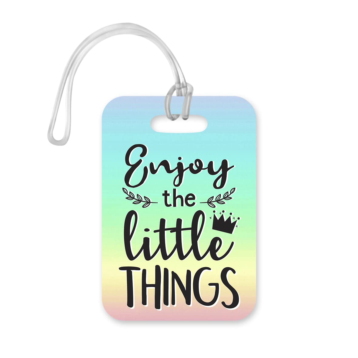 LT172 Enjoy The Little Things Novelty Funny Unique Designer Gift Glossy Plastic Suitcase Luggage Tag