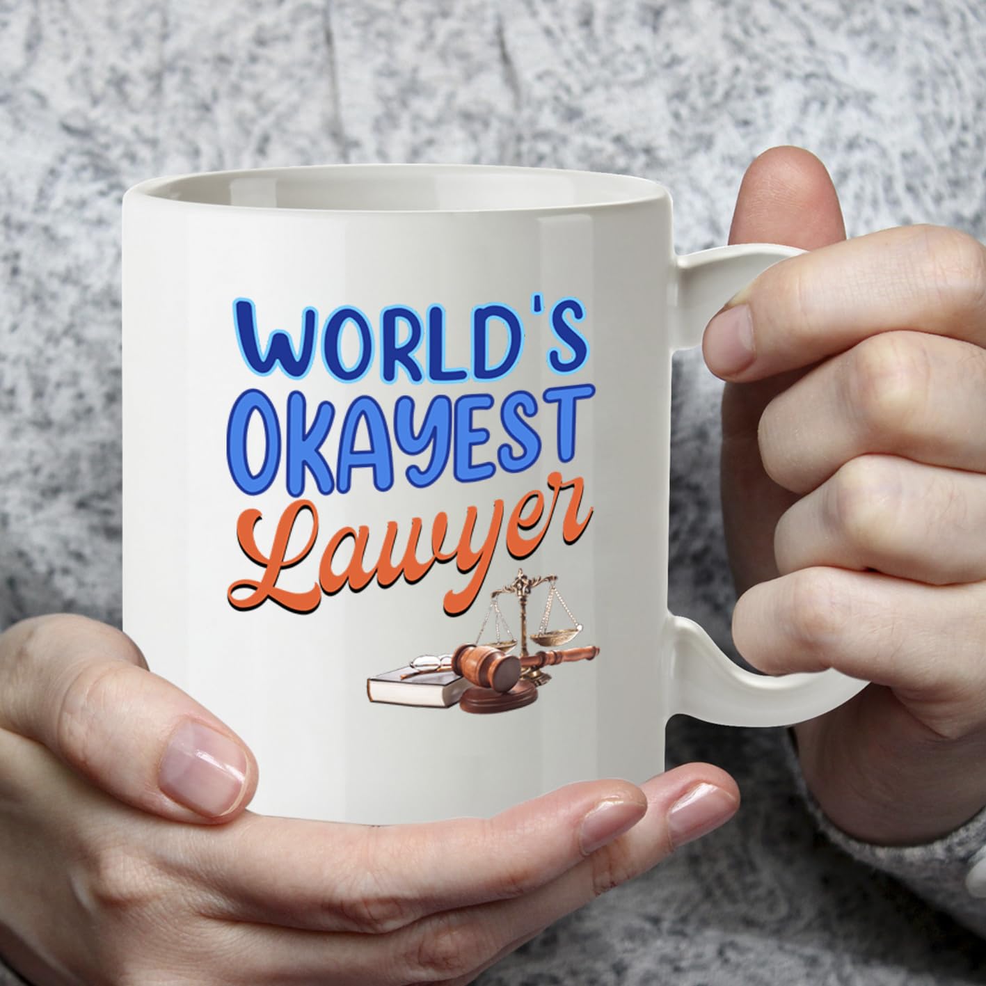 Kruzroyal World's Okayest Lawyer Funny Mug - Novelty Gift for Solicitor Law Student Men Women Colleague Mate