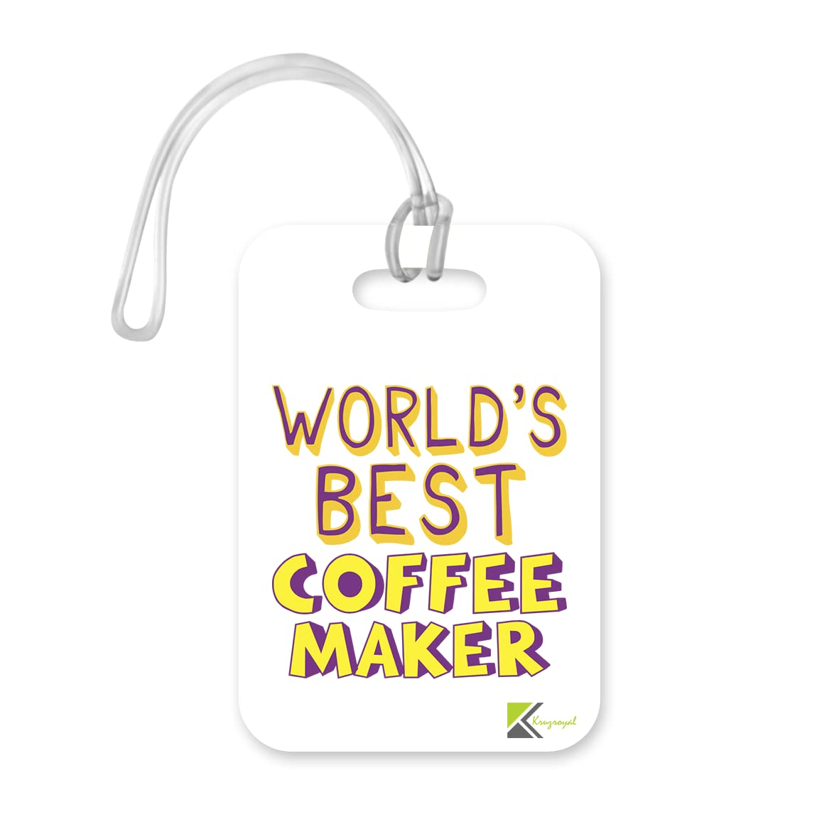 LT429 World's Best Coffee Maker Novelty Funny Unique Designer Gift, Suitcase, Glossy Plastic Luggage Tag for Coffee Maker