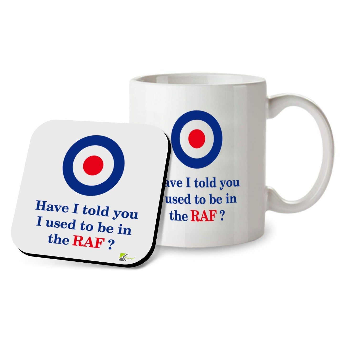 Kruzroyal SM033 Have i Told You i Used to be in The RAF? - 11 Oz Mug & Matching Coaster Set for Tea/Coffee | 11oz Royal Air Force Novelty Coffee Cup - RAF Veteran Gift for Men, Dad, Grandad
