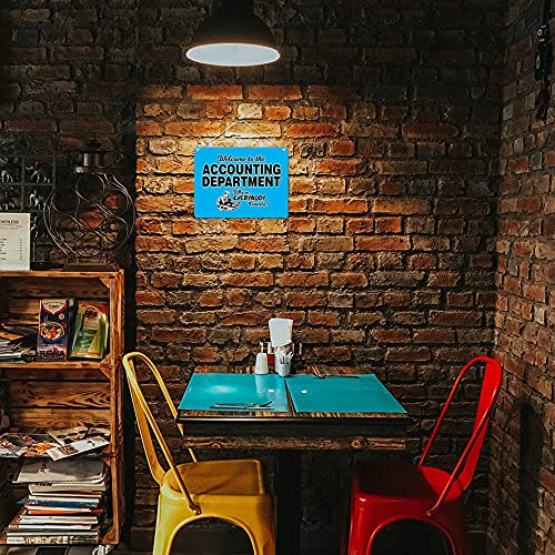 Kruzroyal MP302 Welcome to the Accounting Department where everybody counts! Funny Novelty Retro Vintage Metal Wall Sign Plaque 20cm x 15cm