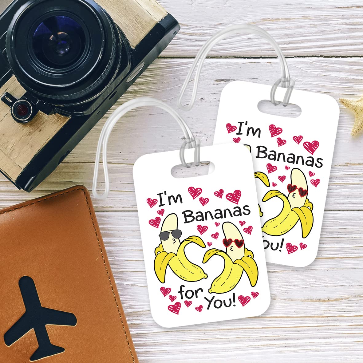 LT183 I'm Bananas for You! Novelty Funny Unique Designer Gift Glossy Plastic Suitcase Luggage Tag