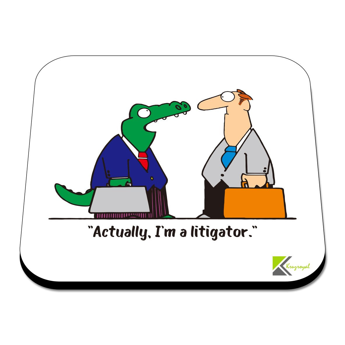 CS494 Actually, I'm a litigator Novelty Funny Coffee Tea Drink Gift Glossy MDF Wooden Coaster