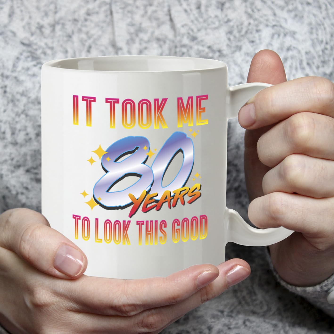 Kruzroyal 80th Birthday Funny Coffee Mug - It Took 80 Years to Look This Good Gift for Men Women Mom Dad Grandma Grandpa