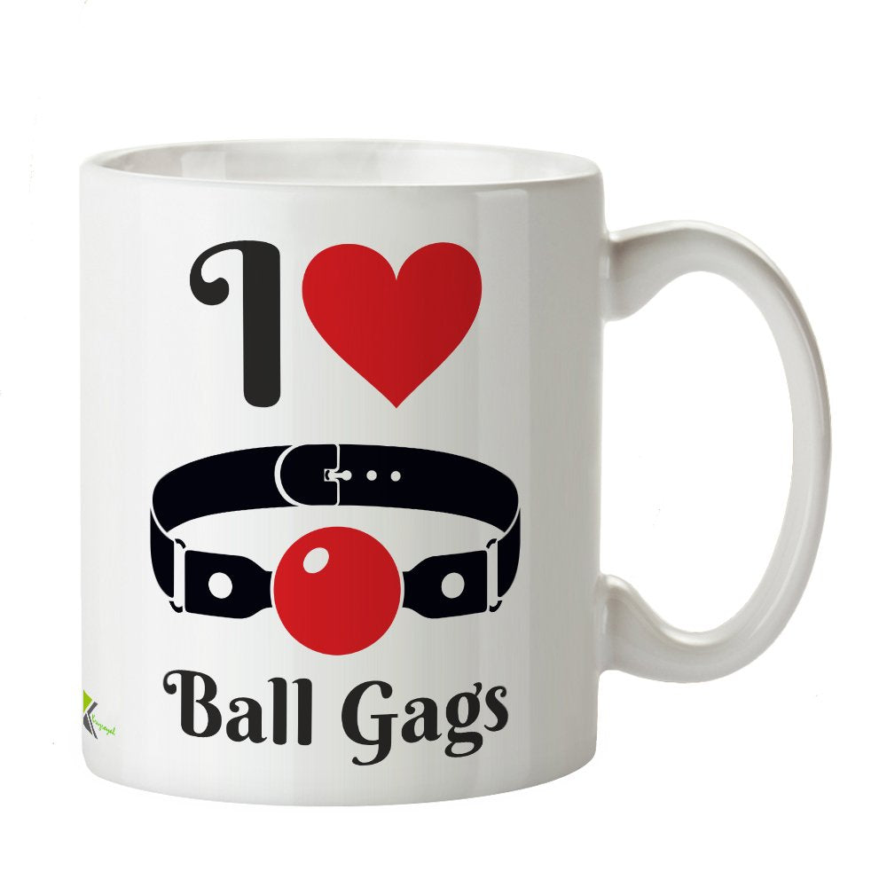 Kruzroyal DZ342 I Love Ball gags Funny Novelty Great Gift Idea Coffee Tea Mug