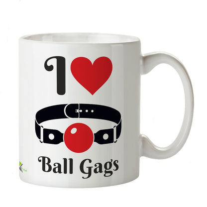Kruzroyal DZ342 I Love Ball gags Funny Novelty Great Gift Idea Coffee Tea Mug