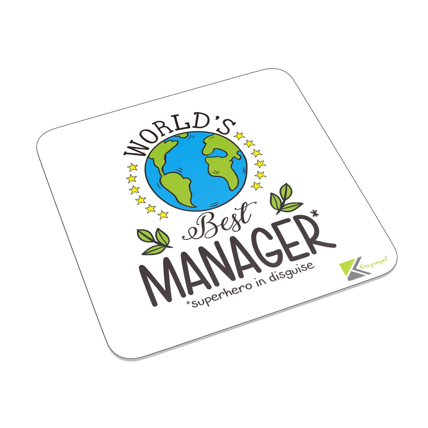 FM063 World's Best Manager Novelty Funny Idea Glossy Metal Square Fridge Magnet
