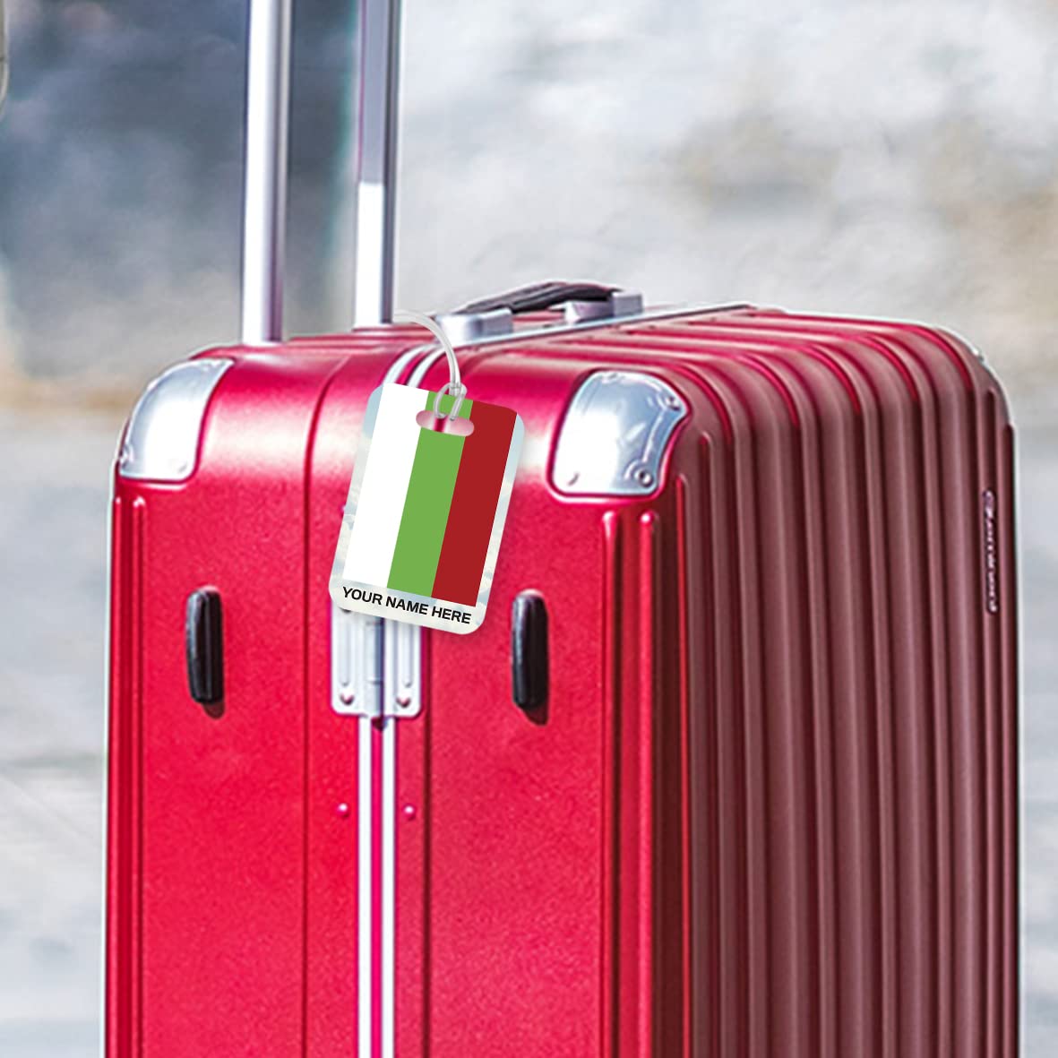 PLT268 Personalised Name with Bulgaria Flag Novelty Funny Unique Designer Gift Glossy Plastic Suitcase Luggage Tag