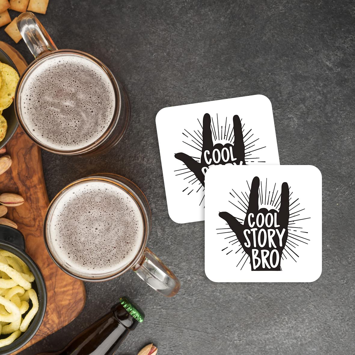 CS715 Cool Story Bro Writer Novelty Funny Coffee Tea Drink Gift Glossy MDF Wooden Coaster